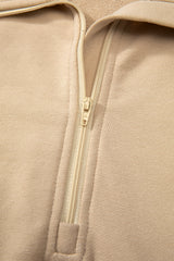 Parchment Quarter Zip Stand Neck Kangaroo Pocket Sweatshirt Sweatshirts & Hoodies JT's Designer Fashion