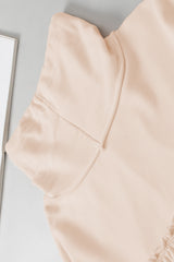 Beige Frill Exposed Seam Cowl Neck Oversized Sweatshirt Sweatshirts & Hoodies JT's Designer Fashion