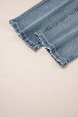 Beau Blue Slightly Distressed Ankle-length Straight Jeans Jeans JT's Designer Fashion