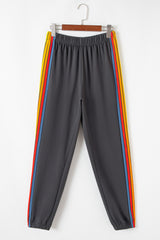 Dark Grey Counting Rainbows High Waist Sweatpants Pants & Culotte JT's Designer Fashion