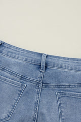 Ashleigh Blue Acid Wash Distressed Wide Leg High Waist Jeans Jeans JT's Designer Fashion