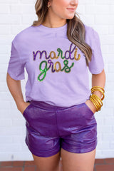 Wisteria Sequin mardi gras Graphic T Shirt Graphic Tees JT's Designer Fashion