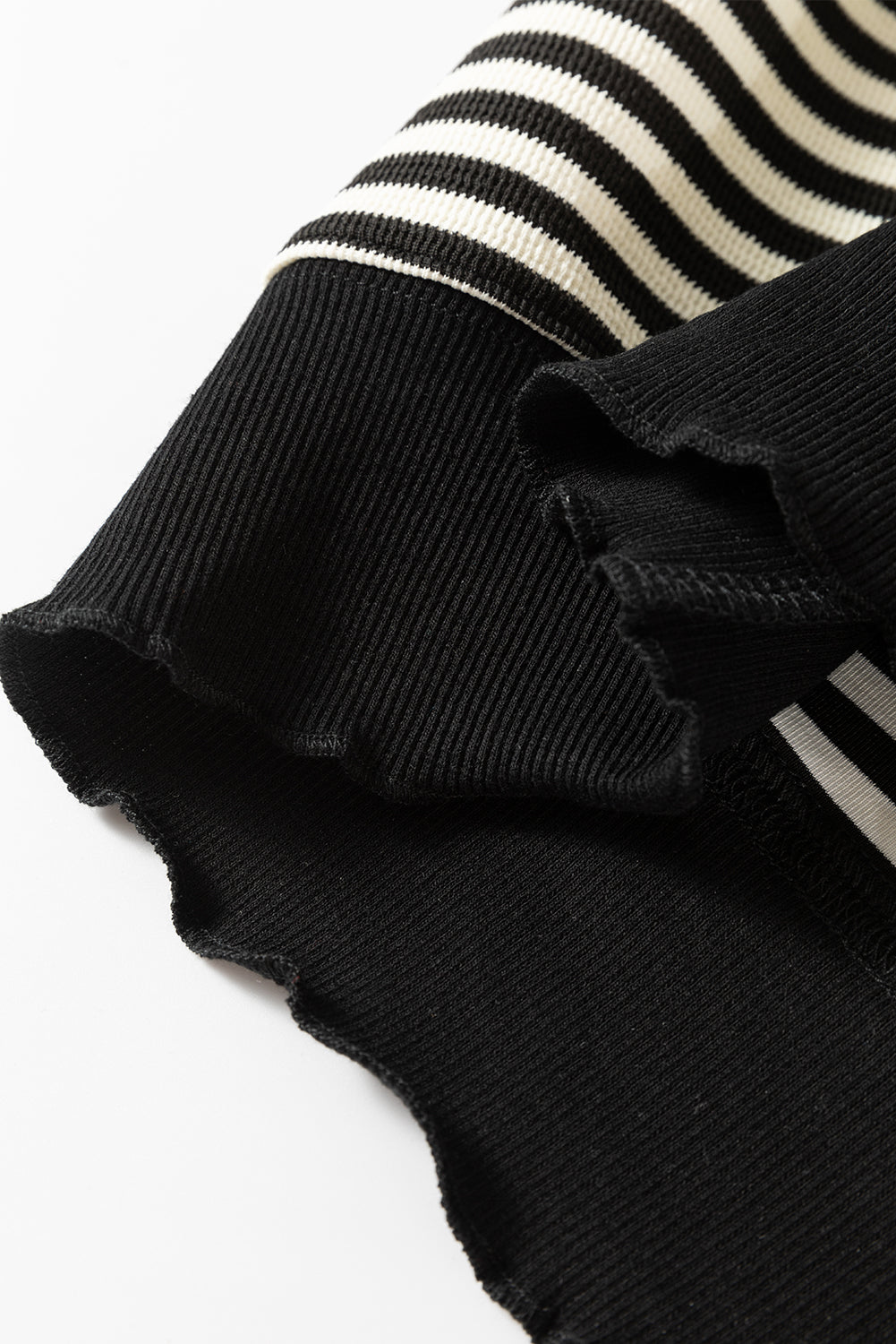 Black Stripe Loose Drop Shoulder Long Sleeve Top Long Sleeve Tops JT's Designer Fashion