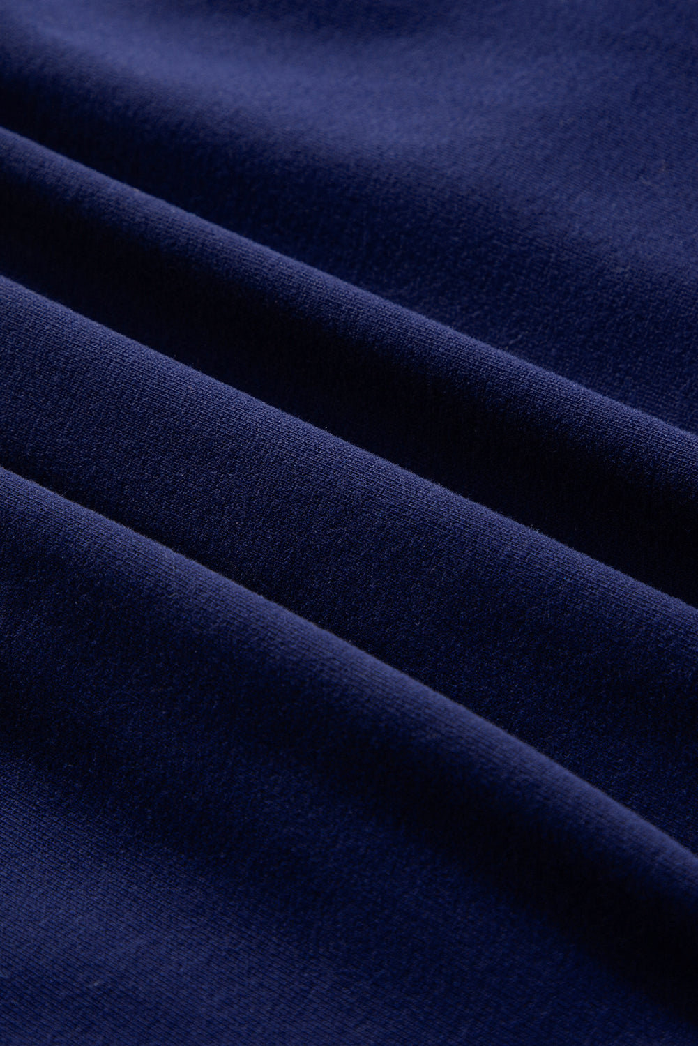 Navy Blue Solid Fleece Lined Drop Shoulder High Low Sweatshirt Sweatshirts & Hoodies JT's Designer Fashion