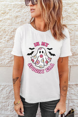 White IN MY SPOOKY ERA Halloween Ghost Graphic Tee Graphic Tees JT's Designer Fashion