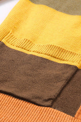 Open Front Pocketed Colorblock Cardigan Sweaters & Cardigans JT's Designer Fashion