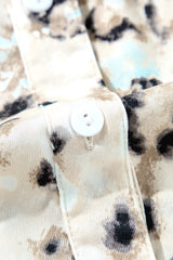 Khaki Leopard Print Buttoned Front 3/4 Sleeve Tiered Ruffled Hem Dress Mini Dresses JT's Designer Fashion