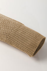 Straw Yellow Brushed Knit Casual Fitted Sweater Sweaters JT's Designer Fashion