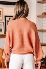 Apricot Pink Wide Rib Knit Button Front Dolman Sleeve Sweater Cardigan Cardigans JT's Designer Fashion