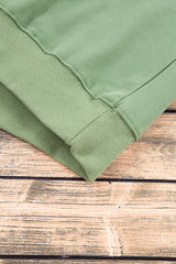 Smoke Green Plain Drop Shoulder Crewneck Pullover Sweatshirt Sweatshirts & Hoodies JT's Designer Fashion