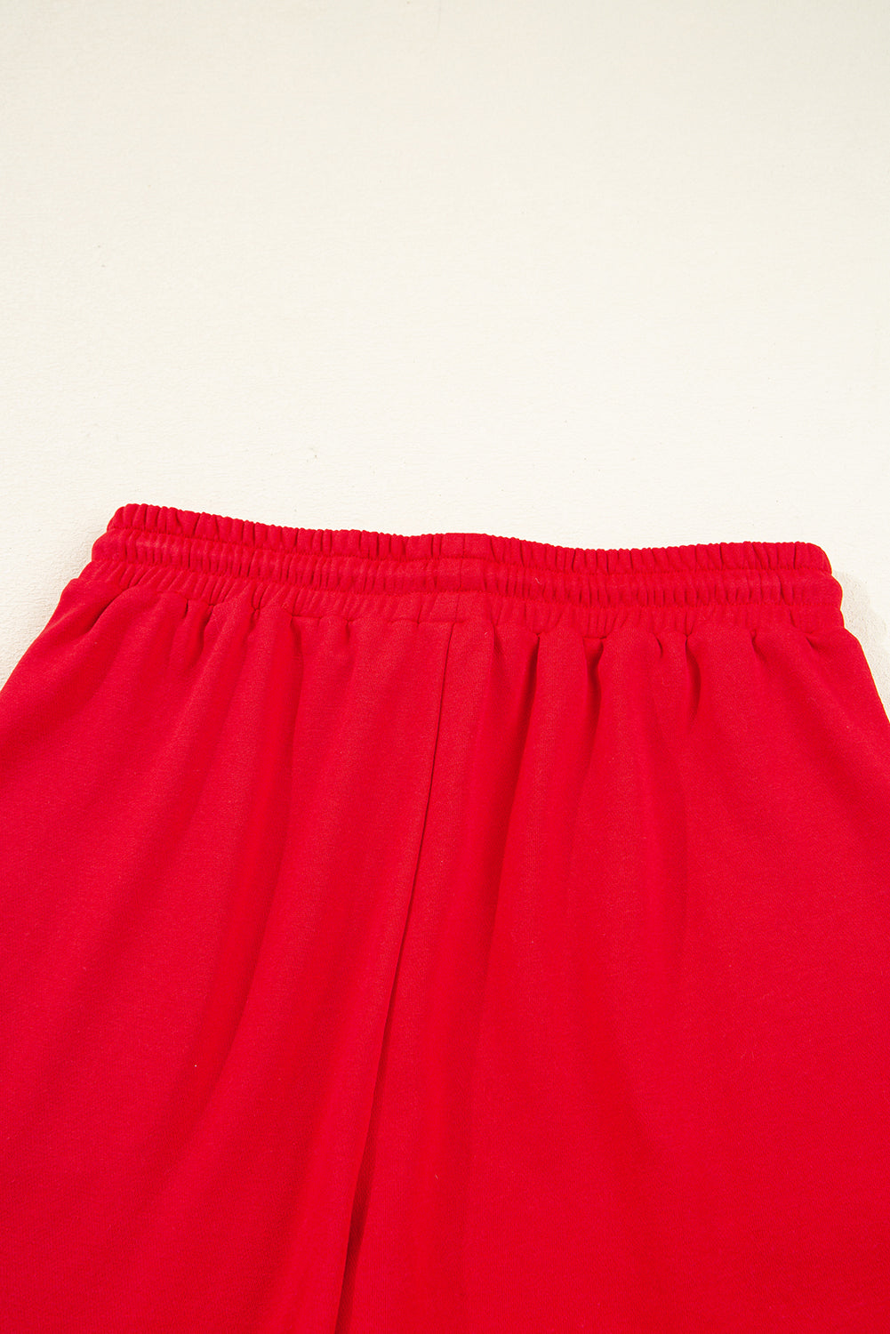 Fiery Red Varsity Striped Sleeve Drop Shoulder Sweatshirt and Short Set Short Sets JT's Designer Fashion