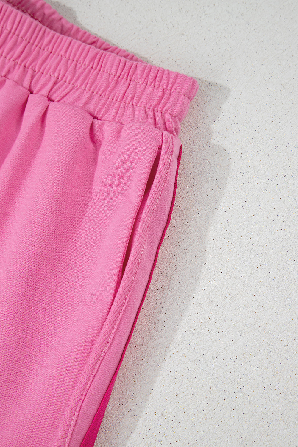 Bonbon Color Block Stripes Elastic High Waist Active Shorts Casual Shorts JT's Designer Fashion
