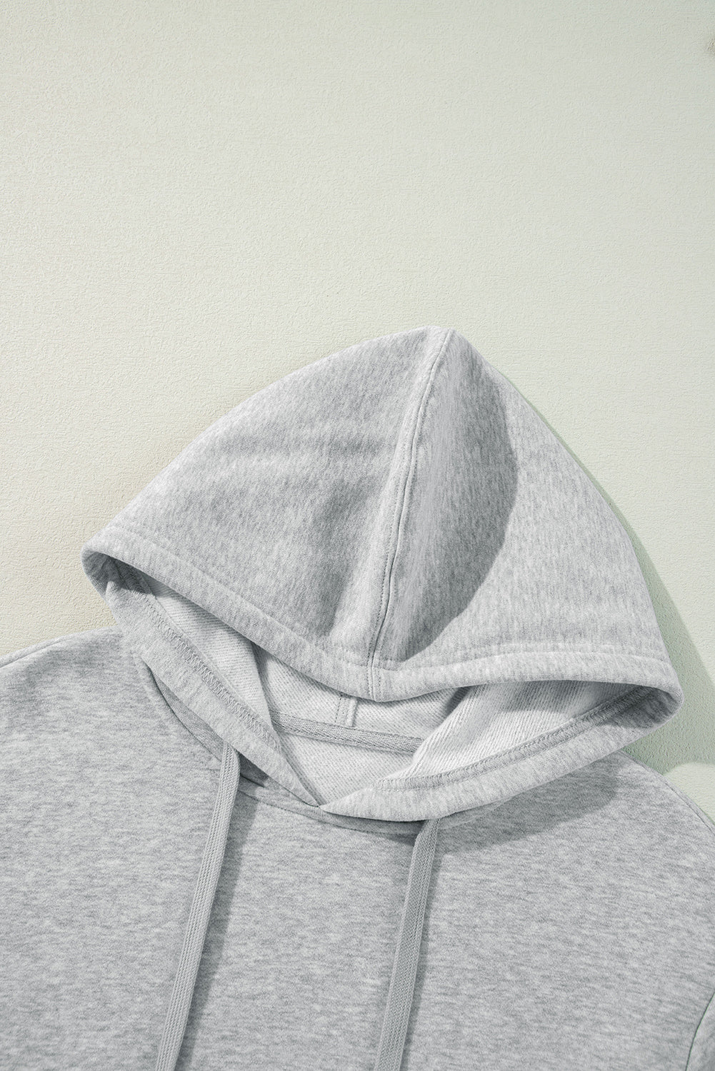 Light Grey Solid Color Fleece Lined Drawstring Hoodie with Pocket Sweatshirts & Hoodies JT's Designer Fashion