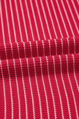 Red Stripe Criss Cross Side Slits Slim Fit Sleeveless Midi Dress Midi Dresses JT's Designer Fashion