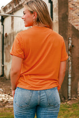 Orange Leopard Pumpkin Graphic Daily Fashion Tee Graphic Tees JT's Designer Fashion
