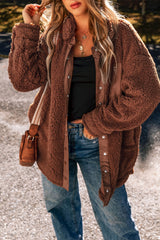 Red Clay Faux Shearling Teddy Bear Jacket Red Clay 100%Polyester Jackets JT's Designer Fashion