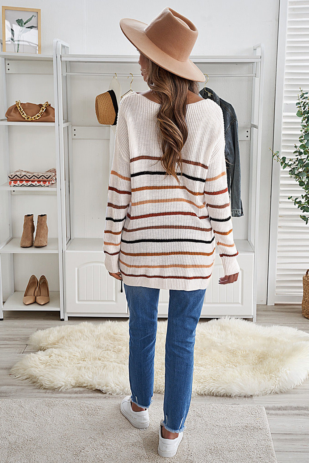 Multicolor Striped Knit Sweater Sweaters & Cardigans JT's Designer Fashion