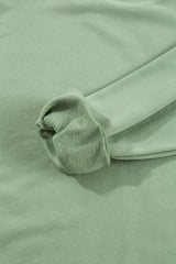 Smoke Green Plain Drop Shoulder Crewneck Pullover Sweatshirt Sweatshirts & Hoodies JT's Designer Fashion