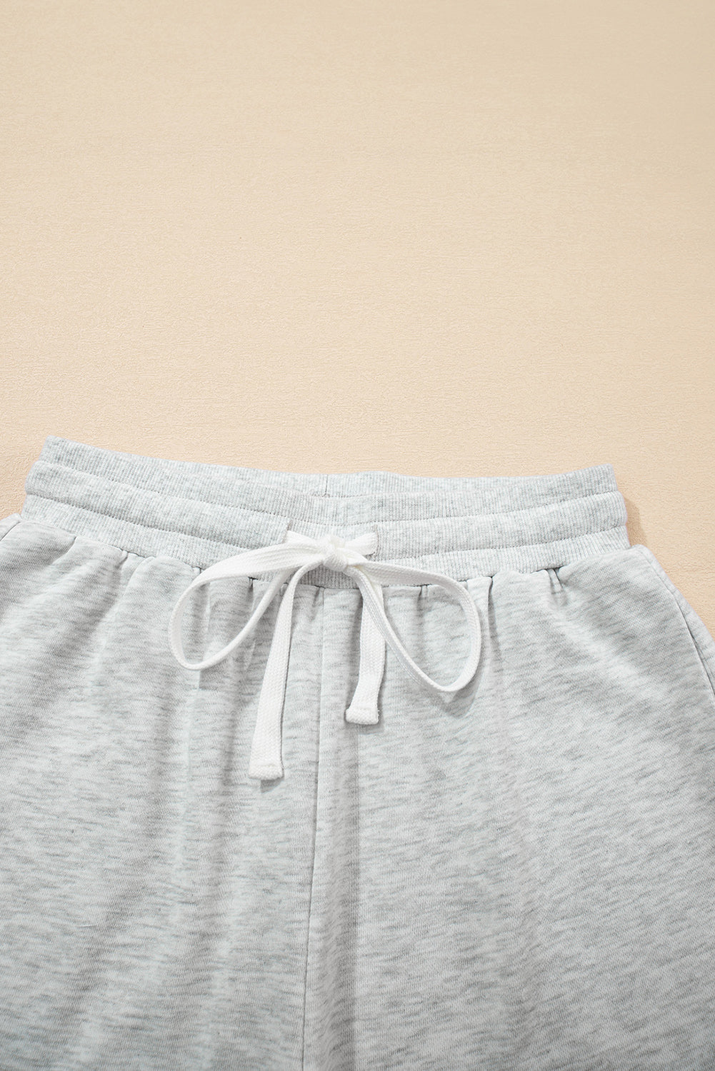 Light Grey Color Block Raw Hem Pullover and Casual Shorts Set Short Sets JT's Designer Fashion