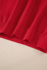 Fiery Red Pearl Beaded Merry Casual Sweater Sweaters JT's Designer Fashion