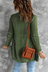 Green Front Pocket and Buttons Closure Cardigan Sweaters & Cardigans JT's Designer Fashion