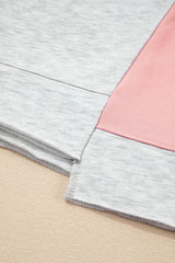 Light Grey Color Block Raw Hem Pullover and Casual Shorts Set Short Sets JT's Designer Fashion