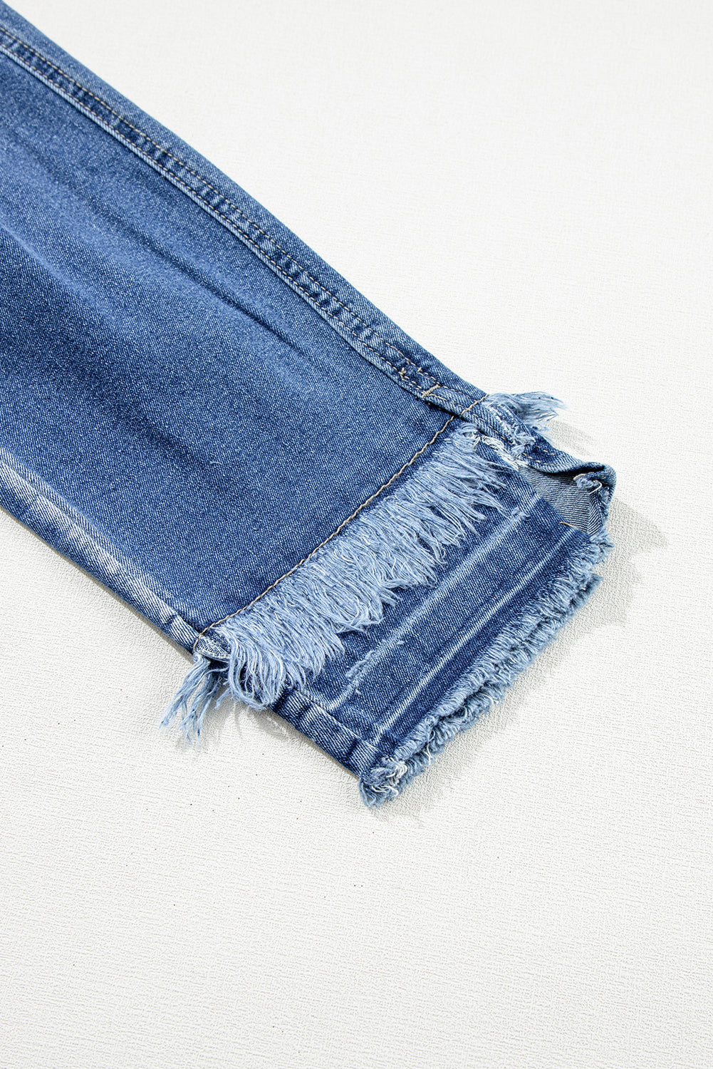 Light Blue Distressed Frayed Ankle Skinny Jeans Jeans JT's Designer Fashion