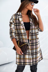 Pink Plaid Button Up Lapel Jacket Plaid Shackets JT's Designer Fashion