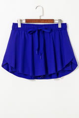 Dark Blue Drawstring High Waist Lined Tennis Skorts Skirts & Petticoat JT's Designer Fashion
