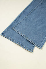 Dusk Blue Medium Wash Super Wide Leg Denim Pants Jeans JT's Designer Fashion