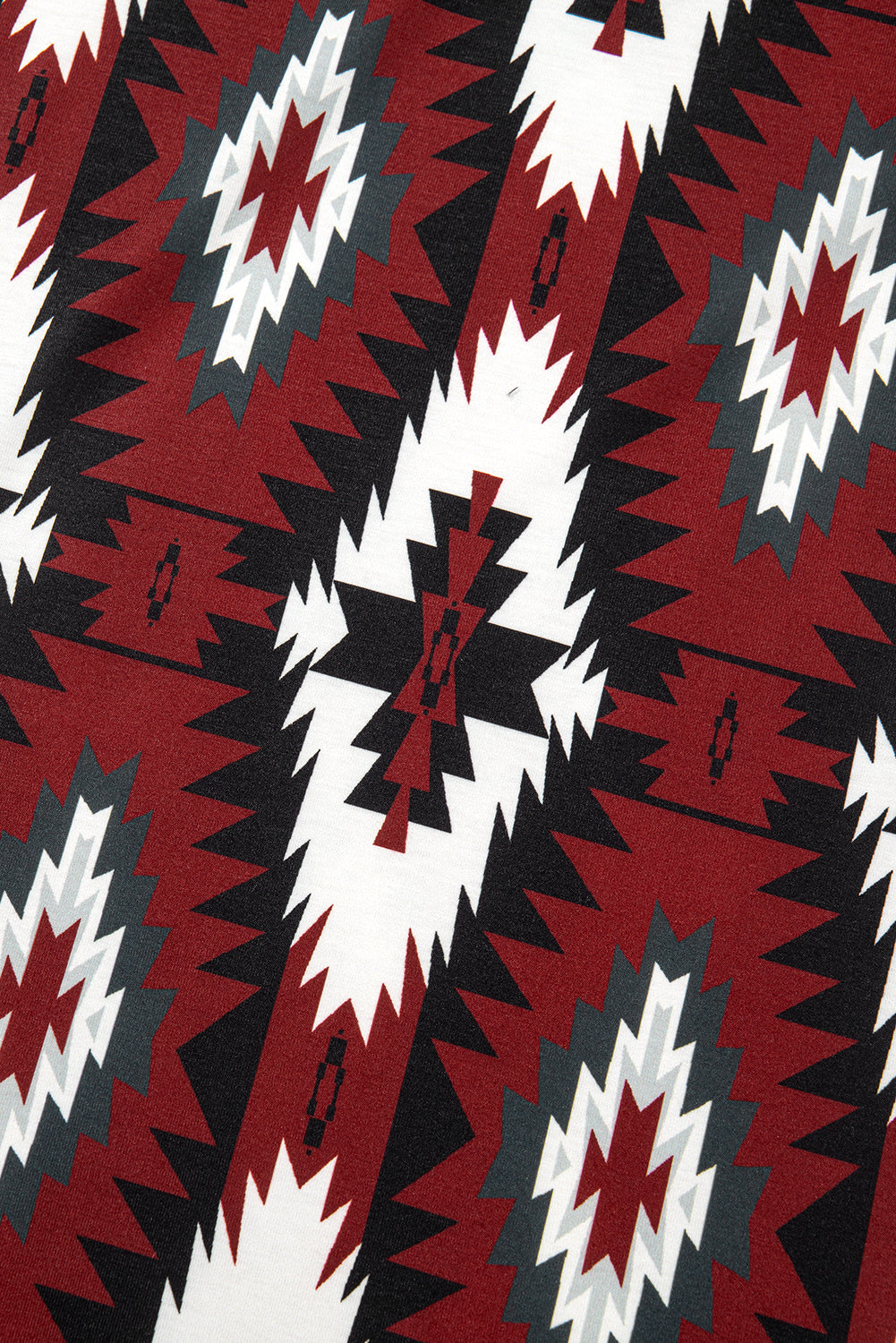 Red Western Aztec Printed Long T-shirt Dress T Shirt Dresses JT's Designer Fashion