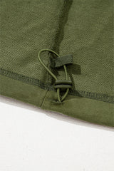 Moss Green Solid Kangaroo Pocket Half Zipper Oversized Hoodie Sweatshirts & Hoodies JT's Designer Fashion