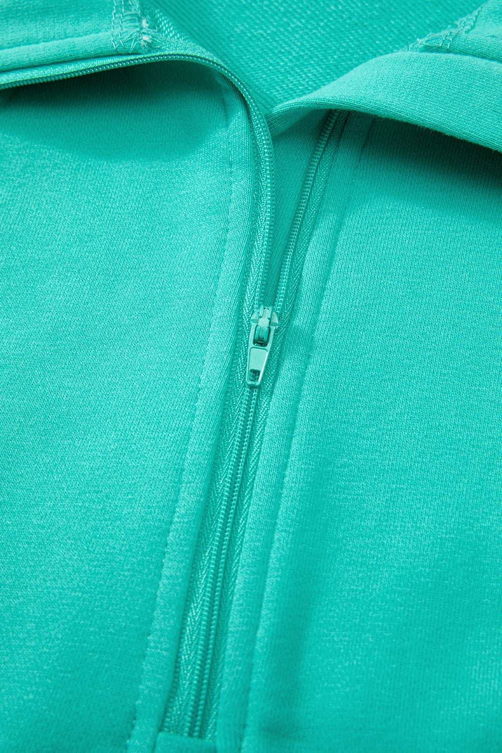 Aruba Blue Quarter Zip Stand Neck Kangaroo Pocket Sweatshirt Sweatshirts & Hoodies JT's Designer Fashion