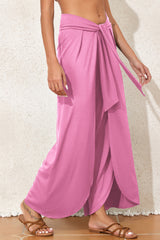 Bonbon Knotted Drop Waist Split Leg Relaxed Pants Pants & Culotte JT's Designer Fashion