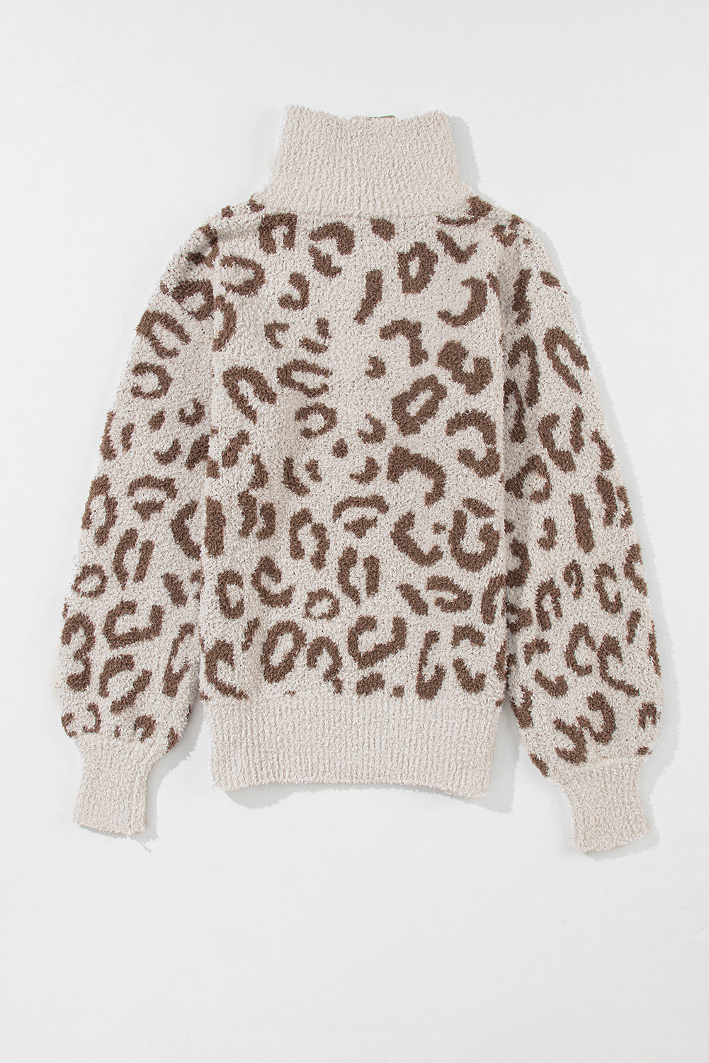 Gray Animal Print Zipped Collared Sweater Sweaters JT's Designer Fashion