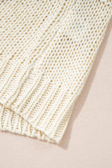 Parchment Contrast Stitch Detail V Neck Drop Shoulder Sweater Sweaters JT's Designer Fashion