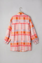 Pink Oversized Check Tunic Shirt Blouses & Shirts JT's Designer Fashion