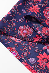 Purple Floral Half Sleeve Split Neck Blouse Top Blouses & Shirts JT's Designer Fashion
