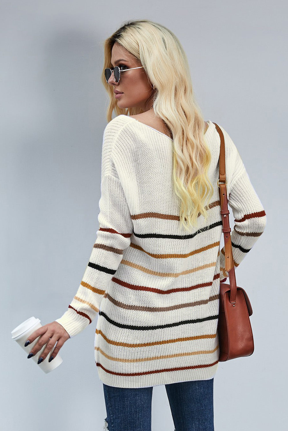 Multicolor Striped Knit Sweater Sweaters & Cardigans JT's Designer Fashion