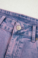 Orchid Petal Vintage Wash Frayed Hem Ankle-length Jeans Jeans JT's Designer Fashion