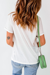 White usa Bow Letter Graphic Independence Day Fashion Tee Graphic Tees JT's Designer Fashion