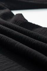 Black Shirred High Waist Plus Size Wide Leg Pants Plus Size Bottoms JT's Designer Fashion