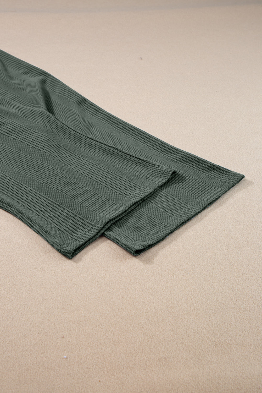 Duffel Green Solid Color Ribbed Ruffle Tank Top and Pants Set Pant Sets JT's Designer Fashion