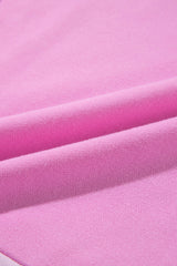 Pink Colorblock Henley High Low Oversize Sweatshirt Sweatshirts & Hoodies JT's Designer Fashion