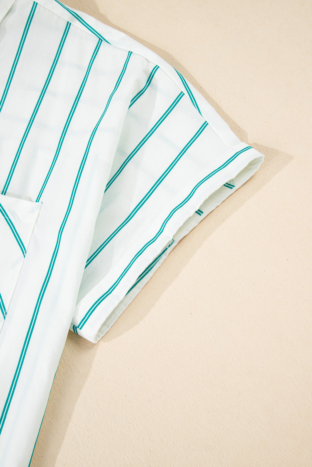 Green Stripe Plus Size St Patricks Day Short Sleeve Buttoned Shirt Dress Plus Size Mini Dresses JT's Designer Fashion