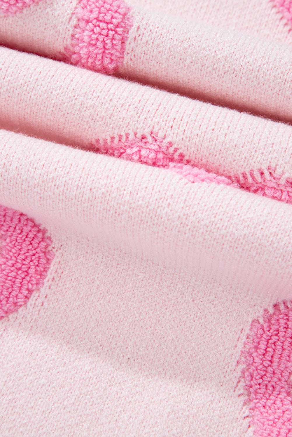 Pink Heart Shape Bubble Sleeve Baggy Sweater Sweaters JT's Designer Fashion