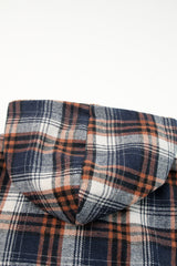Plaid Pattern Sherpa Lined Hooded Shacket Plaid Shackets JT's Designer Fashion