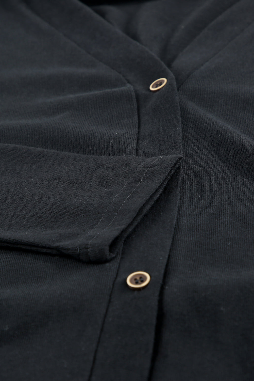 Black Solid Color Open-Front Buttons Cardigan Sweaters & Cardigans JT's Designer Fashion