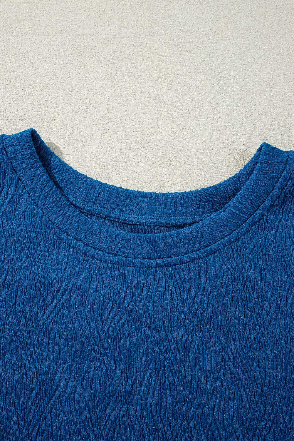 Bluing Solid Textured Crew Neck Short Set Short Sets JT's Designer Fashion