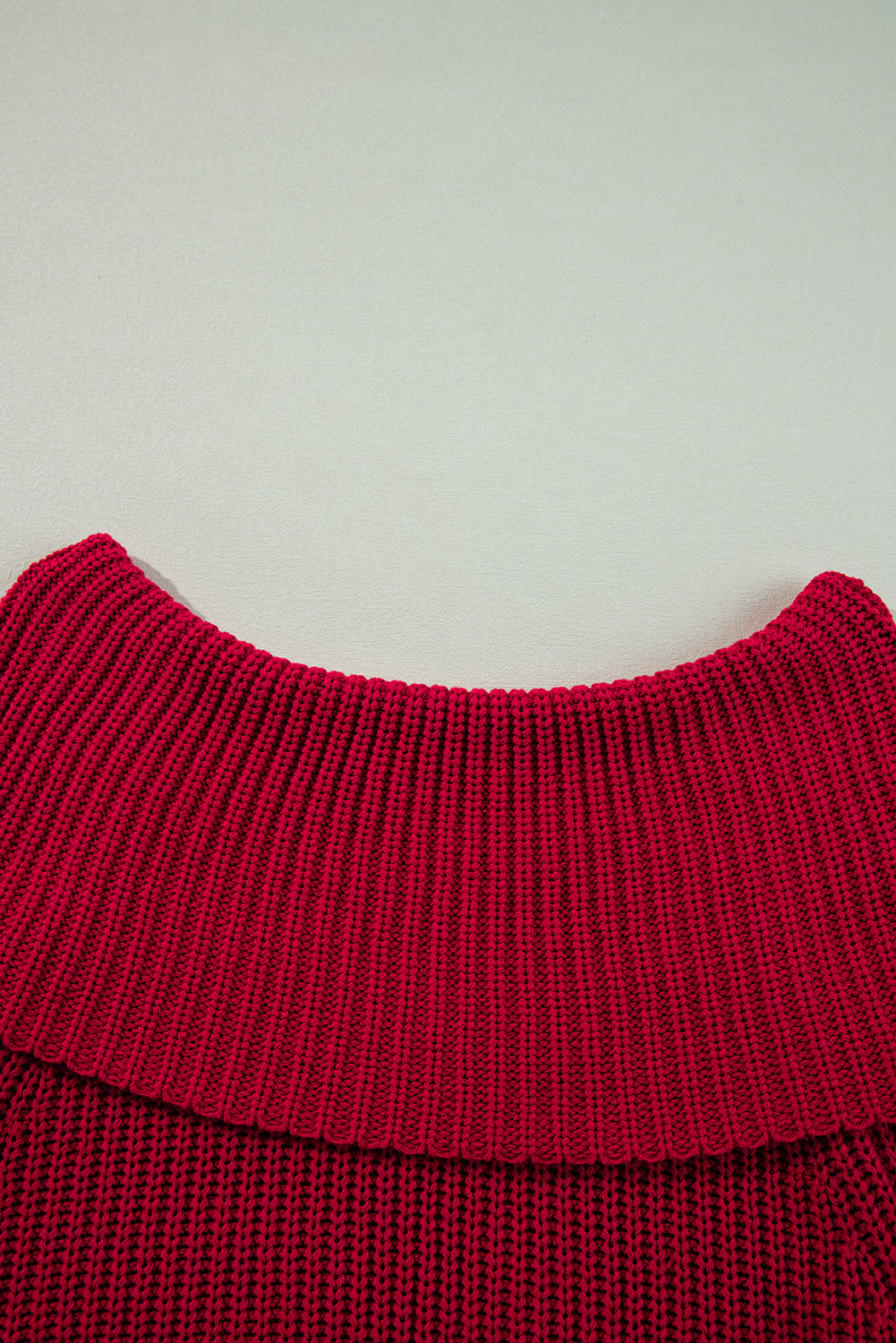 Racing Red Off-the-shoulder Knit Sweater Sweaters JT's Designer Fashion